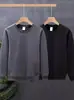 Moletom Huamian Masculino Primavera e Outono 2025 Novo Estilo Coreano Tendência Solto Gola Redonda Cor Pura Manga Longa Camiseta Versátil Top