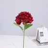 Flor Artificial Individual Doble Flor de Hortensia Flor de Boda Obra de Arte Material de Flor Suave Decoración de Mesa de Comedor Floricultura Decoración del Hogar Flor de Seda