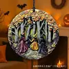 Placa de Madeira de Gato Engraçado para Halloween Transfronteiriça Estilo Americano Abóbora Gato Preto Decoração Atmosfera Festiva Artesanato