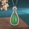 Pingente de calcedônia verde gelo natural bens genuínos Imperador verde incrustado pingente de gota de água Jade inocente para homens e mulheres