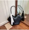 Bolso Tote Retro de Gran Capacidad 2025 Verano Nueva Textura Bolso de Hombro Costuras de Color Contrastante Patrón de Agarre a Mano Bolso de Axila para Viajes