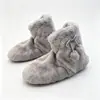 Pantuflas de Algodón Peludo de Caña Alta para Otoño e Invierno para Mujer, Talón Cubierto, Uso en Interiores del Hogar, Calientes con Terciopelo Plus, Suela Suave, Antideslizantes, Botines de Algodón Postparto