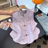 Garantia de Qualidade Seda Pura Redutora de Idade Novo Estilo Chinês para Mulheres de Meia-Idade Botão Sapo Bainha de Renda Estilo Étnico Chal Temperamental para Mulheres