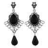 Pendientes vintage de palacio con gotas de agua roja para mujer, estilo Hong Kong, ligeros y lujosos, con borlas y gemas, elegantes y combinables para la cena.