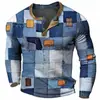 Nueva Camiseta de Manga Larga para Hombre Transfronteriza con Impresión 3D y tapeta larga, Top Casual Transpirable para Hombre para Exteriores