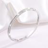 Pulseira de Aço Titânio, Item Quente de Vendas Transfronteiriças, Não Desbota, Pulseira Céu Estrelado para Mulheres, Estilo Europeu e Americano, Pulseira Aberta de Aço Inoxidável Cravejada com Diamantes Redondos