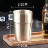 Vaso de Cerveza con Escalón de Acero Inoxidable 304 Vaso de Doble Capa Vaso para Té con Leche Vaso para Barbacoa Vaso para Café Exterior Antiescaldante Vaso para Agua Espejo Cruzado
