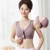Calcinha de escovado amigável à pele Changyan para mães, adequada para dormir e usar fora, sutiã de seda com bojo grande, sutiã de amamentação plus size