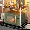Estante para Horno de Microondas Encimera de Cocina Olla Arrocera Freidora de Aire Soporte Integrado Estante de Almacenamiento para Horno de Escritorio