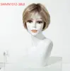 Peluca Completa de Seda Importada Mono Se Puede Peinar Libremente, Peluca Bob Gris Natural Realista en Degradado para Mujeres Cobertura Completa de Cabeza