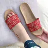 Pantuflas de Lino Tejidas Estilo Nuevo para Mujer de Verano de Pareja para el Hogar de Interior Suela Gruesa Antideslizantes Ligeras para Hombre de Primavera y Otoño