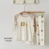 Conjunto de Pijama Infantil Coelho de Pão 2026 Primavera/Verão Versão Coreana Meninos Desenho Animado Lyocell Tencel Conjunto para Casa