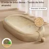 Tigela de Sisal Arranhador para Gatos, Placa Arranhadora Extra Grande em Formato de Pata de Gato, Casa para Gatos Estilo Tigela, Superfície de Arranhar Durável, Resistente a Arranhões, Não Abrasiva.