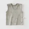Colete Infantil Tipo a Sem Aro Algodão Puro Sem Mangas Desenho Animado Roupas de Recém-Nascido Roupas Íntimas para Bebê Colete Cavado com Costas Cavadas Roupas de Casa