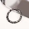 Pulsera de Abalorios de Obsidiana Plateada Natural con Forma Antigua Jingde Jewelry para Hombres y Mujeres, Pulsera de Obsidiana Dorada de un Solo Círculo, en Stock, Envío Directo de una Pieza