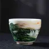 Copo Master de Gordura de Ovelha Jade Yuurui, xícara de chá de grande capacidade, xícara de chá de cerâmica, conjunto de chá kung fu, xícara única de paisagem doméstica, atacado