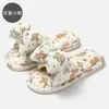 Pantuflas de Lino para Mujer, Nuevos Modelos Primavera y Otoño, con Moño, para Uso en Casa en Interiores, Antideslizantes, Silenciosas, de Suela Suave, Venta al por Mayor