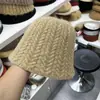 Sombrero de Pescador de Lana Tejida Jacquard de Espiga de Trigo Nuevo Coreano para Mujer Otoño e Invierno Artístico y Literario Protección Cálida para los Oídos