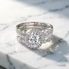 Tong Lin Europa y Estados Unidos nuevo anillo anillo de plata de ley S925 Moda para mujer juego de tres piezas ovalado fabricantes de anillos para mujer en nombre del cabello