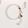 Pulsera original de calcita blanca hielo jade transparente hielo temperamento limpio mascota linda puede ajustar automáticamente la circunferencia de la mano atmósfera alta