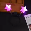 Decoração Adereços Headwear Luminoso Estrela Amarela de Cinco Pontas Tiara com Mola Headband de Estrela Grampo de Cabelo com Glitter Festa Luminosa