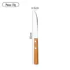 Colher e Garfo com Cabo de Madeira Conjunto de Talheres de Aço Inoxidável 304 para Uso Doméstico e Hoteleiro, Faca para Bife, Garfo e Colher Estilo Ocidental com Cabo