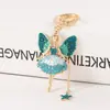 Llavero Creativo de Niña Ángel Europeo y Americano Metal con Pedrería Colgante de Diamante para Coche Llavero de Niña de Ballet