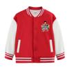 Casaco infantil de outono e inverno Roupa da equipe Wangwang casaco para meninos e meninas novo com forro de fleece baseball uniforme espessado moda primavera e outono