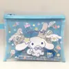 Sanrio Family Papelaria Fofa Cinnamoroll, My Melody, Pompompurin, Kuromi Bolsa com Zíper Conjunto de Lápis e Caderno