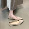 Sapatos Femininos Versáteis Estilo Francês Bico Fino Salto Escondido Baixos para Primavera 2026 Novos Sapatos Baixos para Combinar com Saias, Sapatos Mary Jane para o Dia a Dia