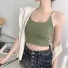 Verano seda de hielo tirantes de belleza almohadilla para el pecho copa fija camisola tubo corto bottoming sin costuras sexy top de pecho envuelto