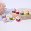 Cerámica Gato Colorido Gato de la Suerte Pequeño Colgante de Cerámica Artículos Regalo Creativo Hecho a Mano DIY Flor de Ciruelo Gatito Pulsera Accesorios