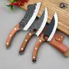 Procesamiento PersonalizadoJuego transfronterizo de anillos de dedo forjados, cuchillos de cocina, portátiles para acampar, afilados para despiezar y cortar carne, y cuchillos para deshuesar