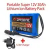 Batería de Litio 18650 3S2P 12V 30000mAh Batería Recargable Paquete de Baterías de Litio con BMS + Cargador