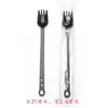 Tenedor Cuchara Desechables Engrosados Negro Empaque Individual Tenedor para Pastel Comida Occidental Cuchara de Postre Individual Té de Frutas