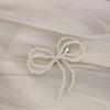 Horquilla francesa elegante con lazo de perla para mujer, elegante horquilla con clip superior, pinza para la parte posterior de la cabeza, clip de pico de pato, accesorios para el cabello de alta calidad