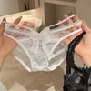 Calcinha Renda Francesa Retrô Respirável Feminina Tira Fina Desejo Puro Malha Sexy Sutil no Fundilho Calcinha Triângulo para Adolescente