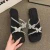Sapatos Femininos Modernos de Verão 2026, Sandálias de Borboleta com Strass Estilo Coreano da Moda, Sandálias Deslumbrantes Estilo Fada de Uma Tira