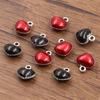 Colgante de gota de aceite de esmalte de amor de doble cara, accesorios de joyería de 2 colores, 11 x 13 mm, para bricolaje