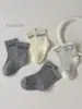 Calcetines para Niños Primavera y Otoño Calcetines Sin Costuras Niños y Niñas Estilo Coreano Ins Dibujos Animados Rayas Calcetines de Moda Versátiles de Otoño Calcetines de Media Pantorrilla