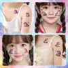 Pegatinas de Tatuaje de Brillo para Niños Unicornio Lindo Pony Dibujo Animado Colorido Niña Impermeable Duradero Brillo Brazo