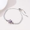 Pulseira de Flor de Zircônia para Mulheres Pulseira Simples Europeia e Americana com Design de Nicho Ins Celebridade da Internet Joia de Mão Personalizada