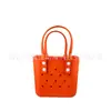 Bolso de mano perforado de EVA, bolsa de almuerzo portátil para picnic al aire libre, bolsa de playa para mujer, se puede decorar DIY en verano