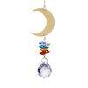 Apanhador de Cristal Dourado Folha de Bordo Trevo de Quatro Folhas Lótus Bola de Luz Transparente Pendurado Ornamento Pingente de Jardinagem Ao Ar Livre