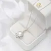 Colar de Corrente para Clavícula com Pingente de Coração de Pérola de Água Doce Natural Recortado Design de Joias da Moda Atacado
