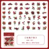 50 Folhas Preto e Branco Plantas Adesivos Transparentes PET Flores Flores de Desenho Animado Criativo Impermeável Decoração Diário Adesivos Guka