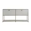 Mueble lateral modular de acero inoxidable vintage color crema, armario de almacenamiento minimalista, cómoda para la entrada