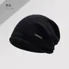 Gorro holgado~ Gorro holgado de lana pura con borde enrollado para mujer, hace que la cara se vea más pequeña, circunferencia de cabeza grande, gorro de lana tejido, gorro cálido casual para otoño e invierno