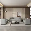 Sofá Apartamento Pequeño Sala de Estar Garra de Gato Cuero Moderno Simple Alquiler Oficina Doble Tres Personas Zona de Descanso Recepción