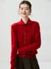 Cardigan Tricot Cashmere Outono/Inverno 2026 Novo Feminino Solto Gola Polo Botão Colorido Suéter Macio Felpudo
